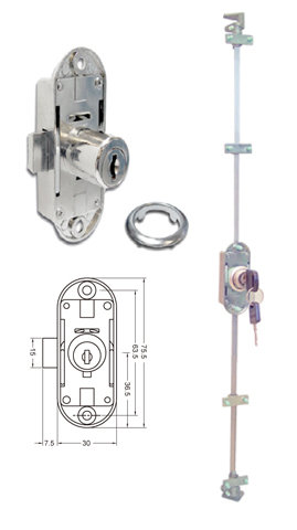 Armstrong Armstrong Lock Rotating Bar Lock Set 701 Security Lock Hardware Premium Hardware for Door Cabinet Window Furniture and Interior Use